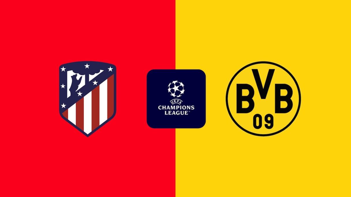 Les logos de l'Atlético Madrid et de Dortmund.
