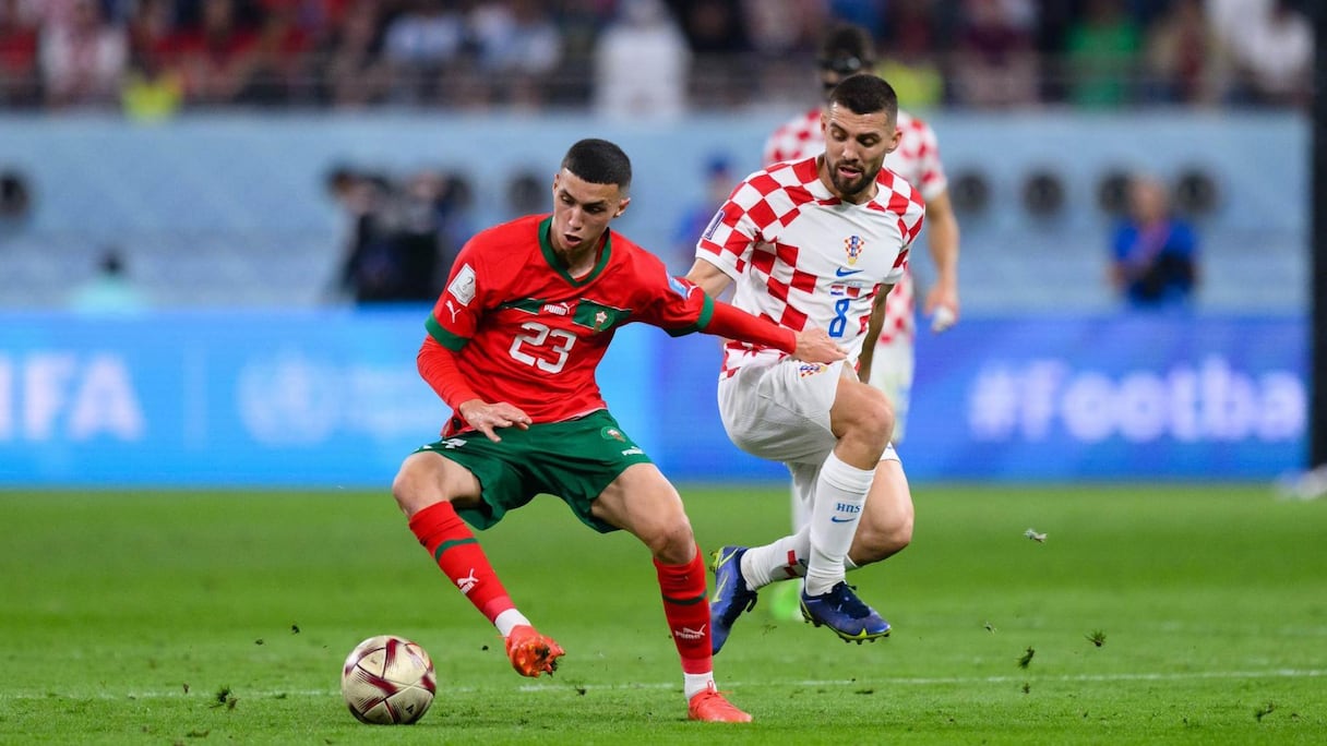 Bilal El Khannouss lors de la petite finale du Mondial 2022 face à la Croatie