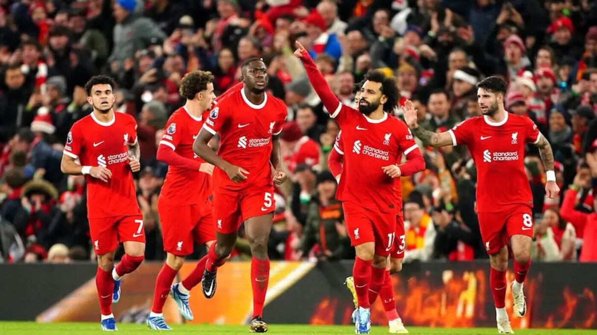 Mohamed Salah, auteur d'un but somptueux pour Liverpool contre Arsenal, le 23 décembre 2023.