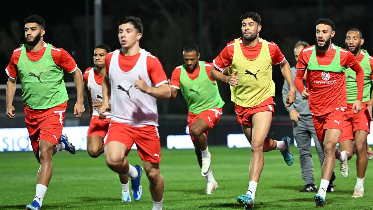 Entraînement des Lions de l'Atlas, le mardi 14 novembre au Complexe Mohammed VI.