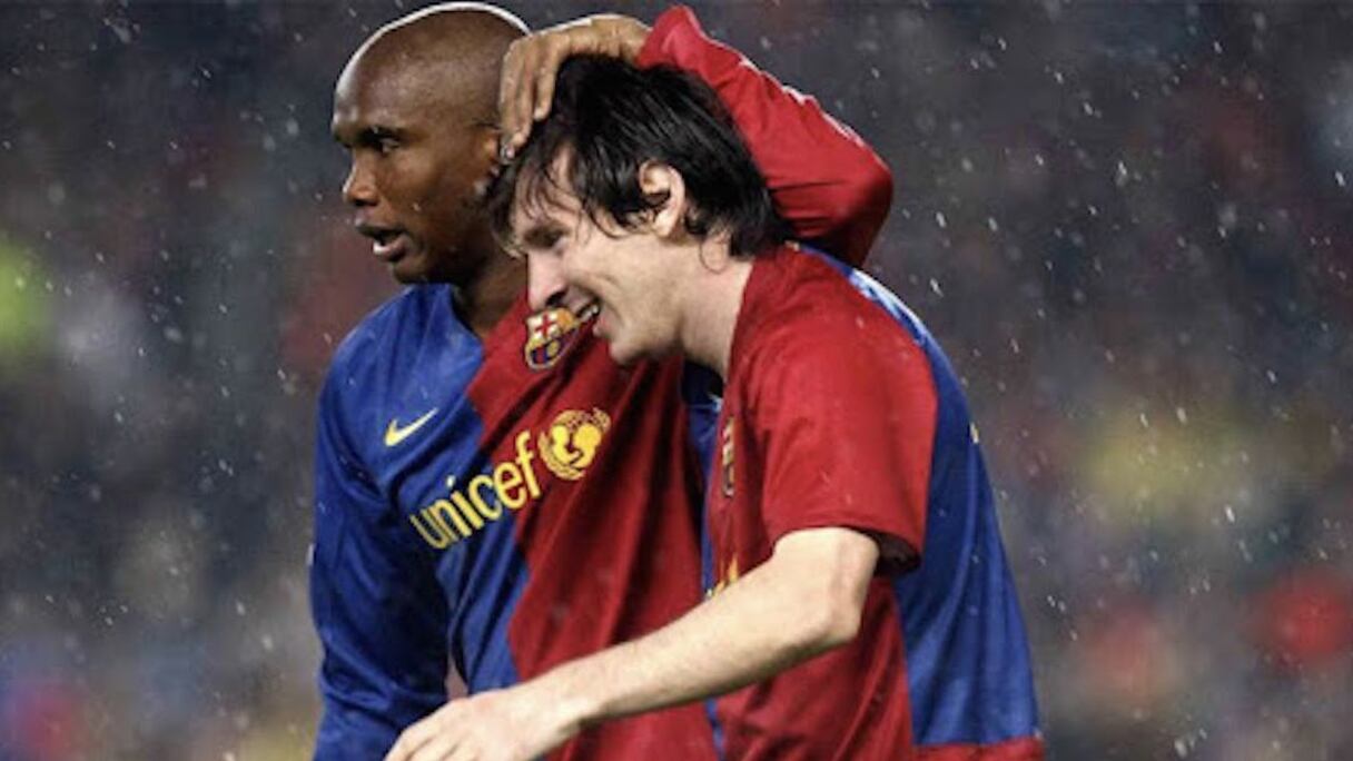 Samuel Eto'o et Lionel Messi sous les couleurs du Barça.