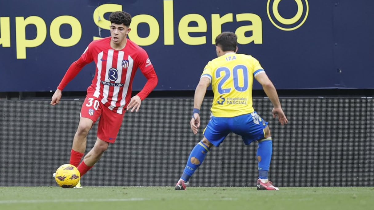 Selim El Jebbari sous le maillot de l'équipe première de l'Atlético Madrid contre Cadix CF (0-2).