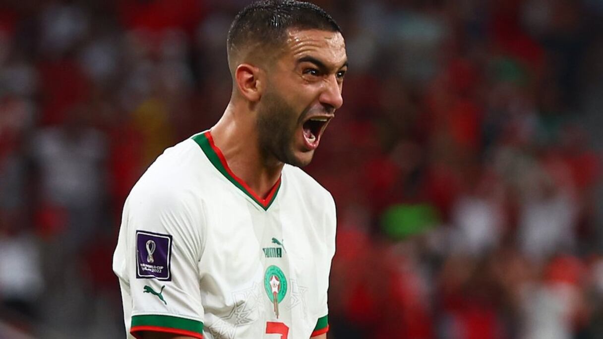 Hakim Ziyech lors du match Maroc-Belgique (2-0), le 27 novembre 2022.