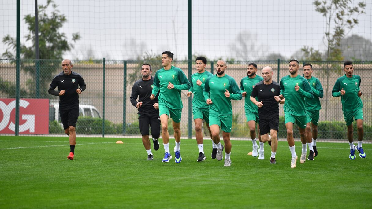 Les Lions de l'Atlas s'entraînent au Complexe Mohammed VI en prévision de la CAN 2021.