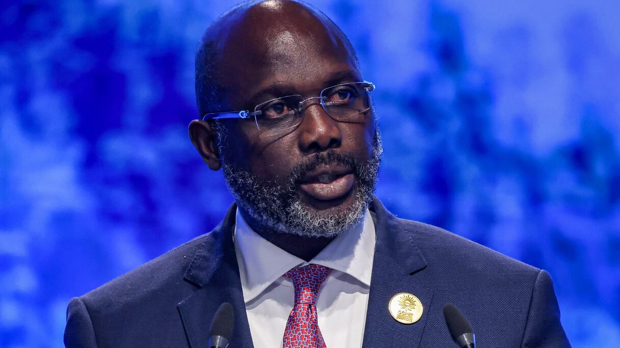 George Weah, président de la République du Liberia.