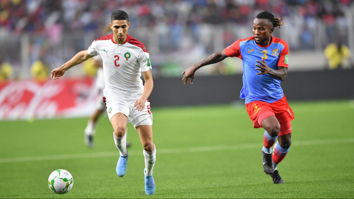 Achraf Hakimi contre la RDC, le vendredi 25 mars 2022.