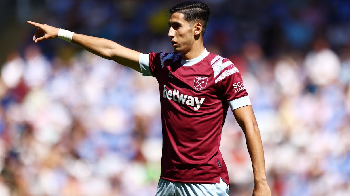 Nayef Aguerd avec West Ham, samedi 16 juillet 2022.