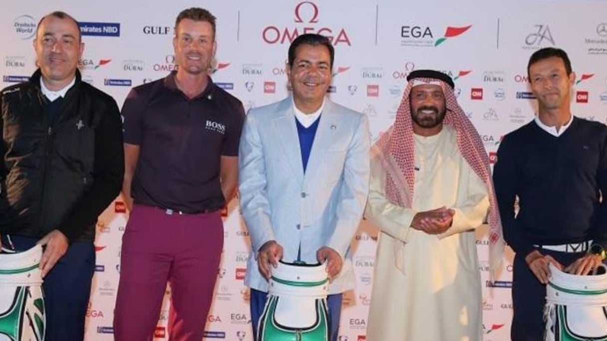 Le Prince Moulay Rachid avec ses coéquipiers Omar Lahjomri et Karim Guessous.