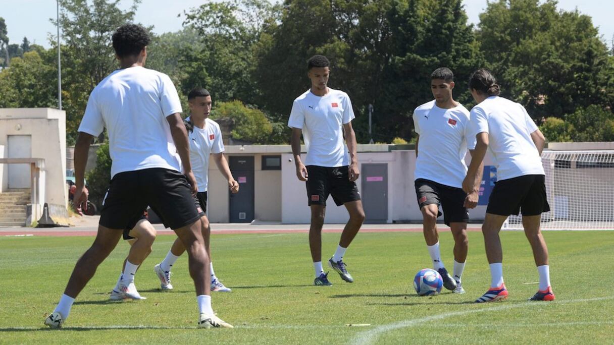 Les Lionceaux de l’Atlas lors de leur dernière séance d’entrainement en prévision du match contre l’Espagne.