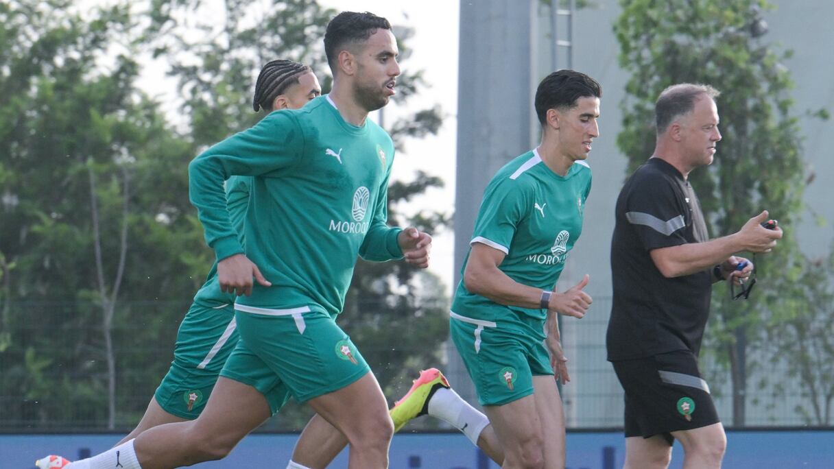 Entrainement des Lions de l'Atlas au Complexe Mohammed VI de football, le jeudi 30 mai 2024.