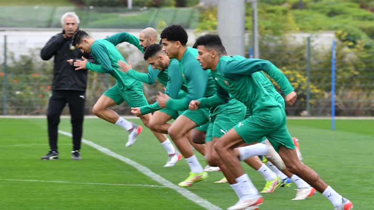 Les Lions de l'Atlas s'entraînent au Complexe Mohammed VI en prévision de la CAN 2021.