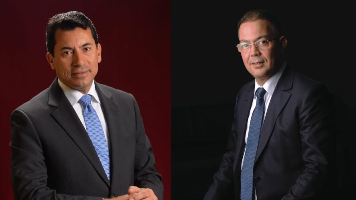 Fouzi Lekjaa, président de la FRMF et Ashraf Sobhi, ministre égyptien de la Jeunesse et des Sports