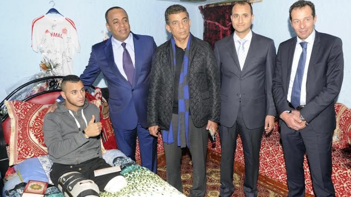 La délégation de la FRMF composée de Said Naciri, Mohamed Jodar, Tarik Najm et Jelloul Berrajel qui a rendu visite à Kamal El Malki