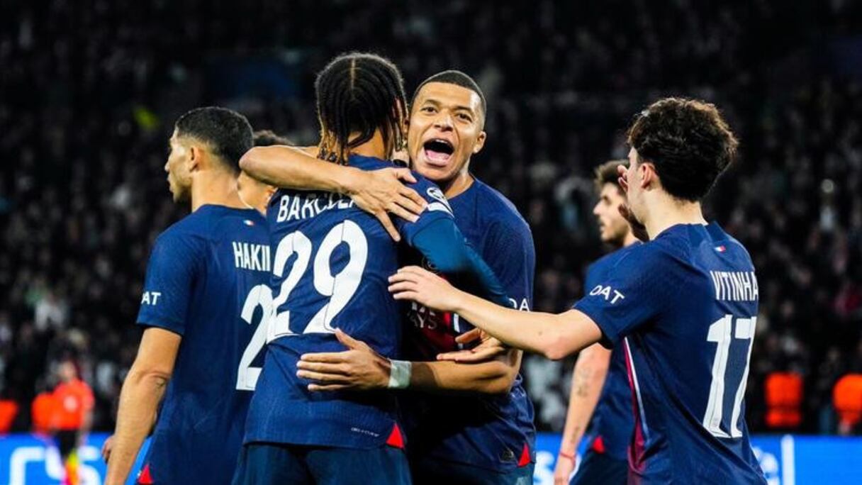 La joie des Parisiens après la victoire au match aller (2-0) face à la Real Sociedad.