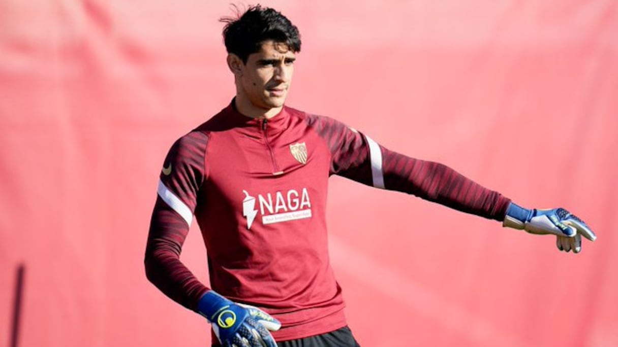 Yassine Bounou lors de la séance d'entrainement du FC Séville, mercredi 2 février 2022.