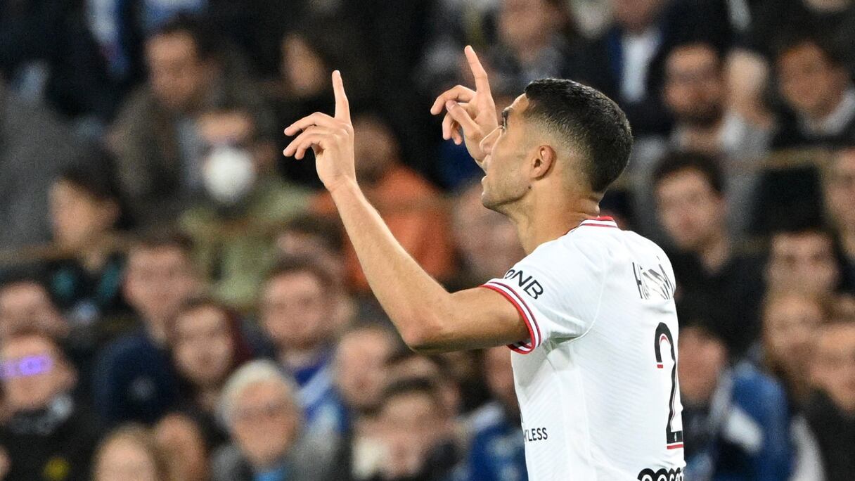 Achraf Hakimi contre Strasbourg, le vendredi 29 avril 2022.