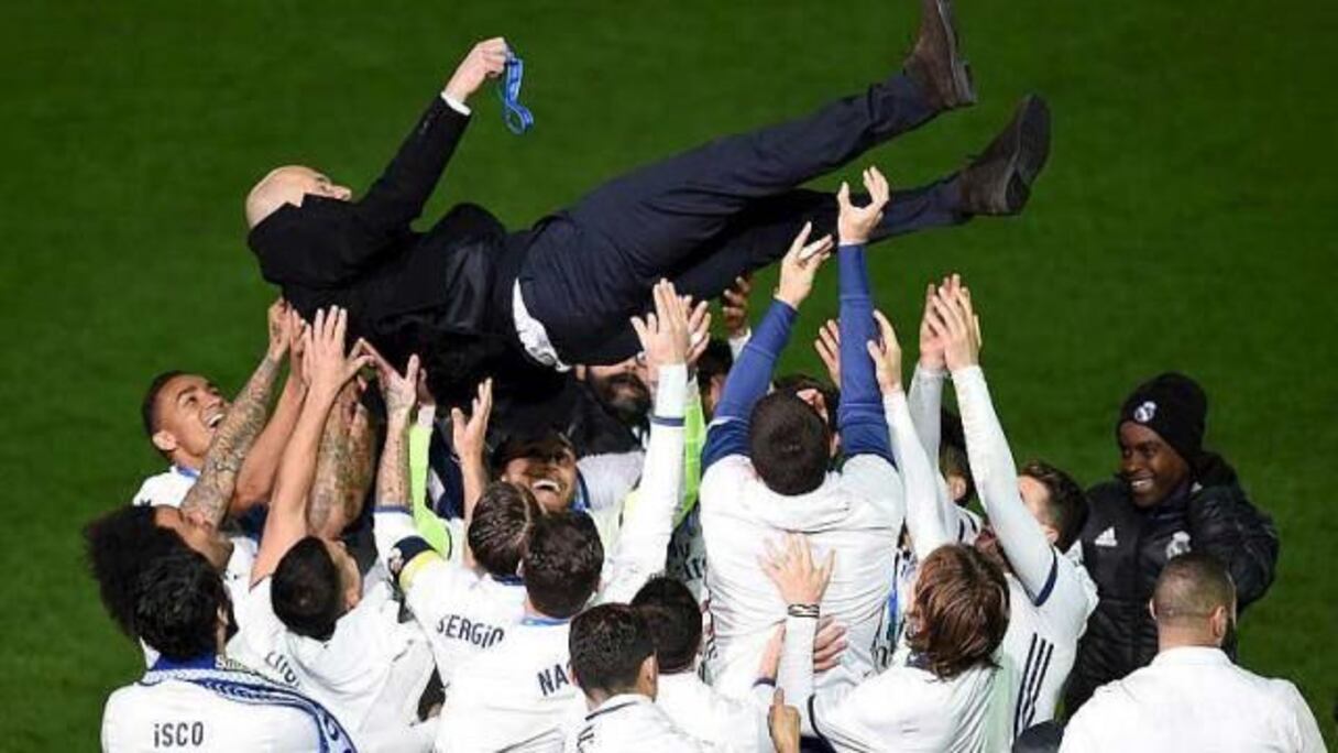 L'entraineur du Real Madrid Zinédine Zidane en conférence de presse, le 5 décembre 2017 à Madrid