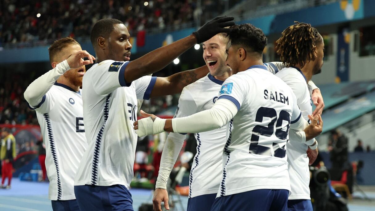 La joie des joueurs d'Al Hilal lors de la demi-finale de la Coupe du monde des clubs, le 7 février 2023 à Tanger.