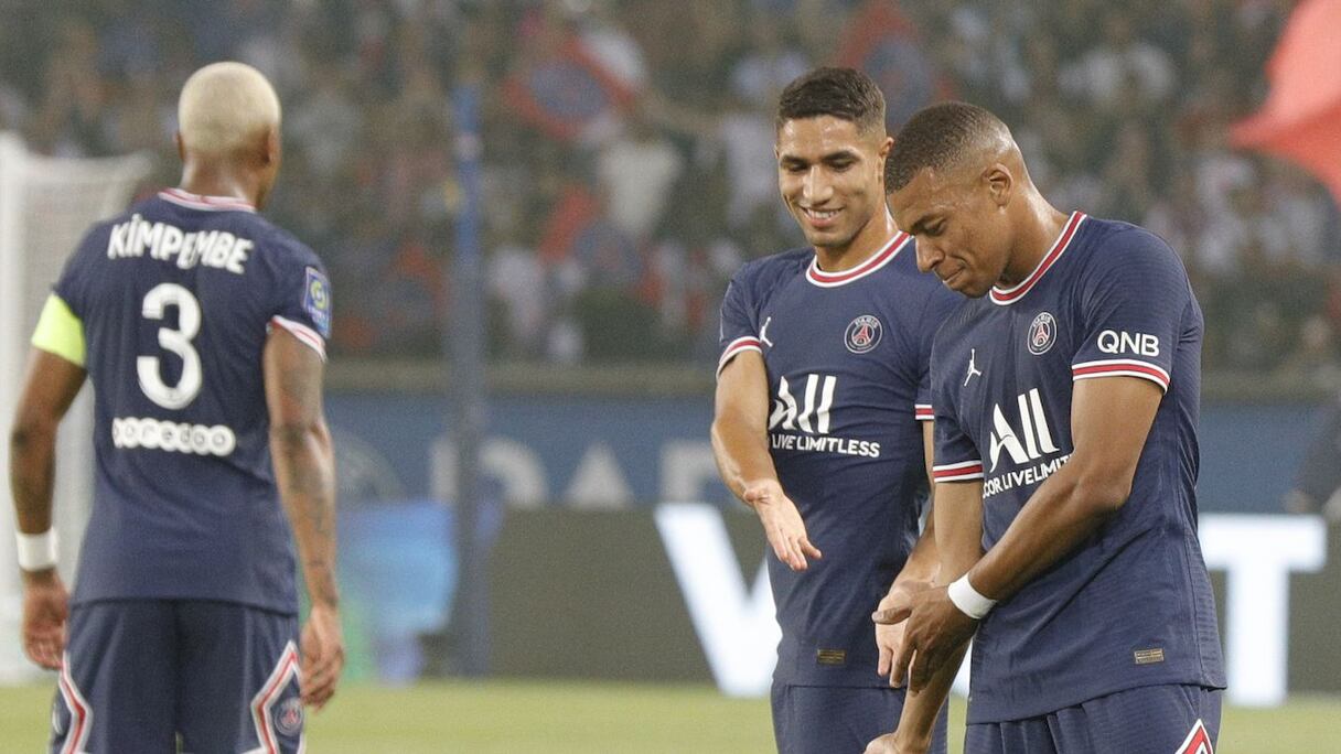 Achraf Hakimi et Kylian Mbappé.