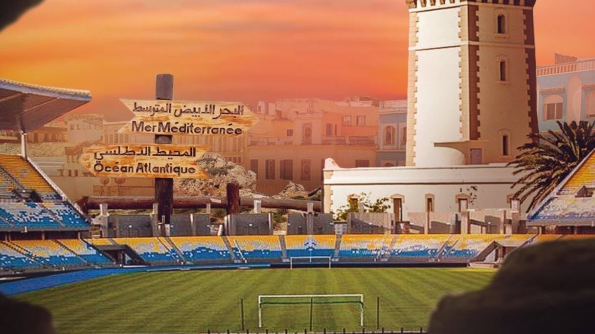 Image du Grand Stade et de la ville de Tanger publiée par la FIFA sur les réseaux sociaux, à l'occasion du Mondial des clubs 2022.
