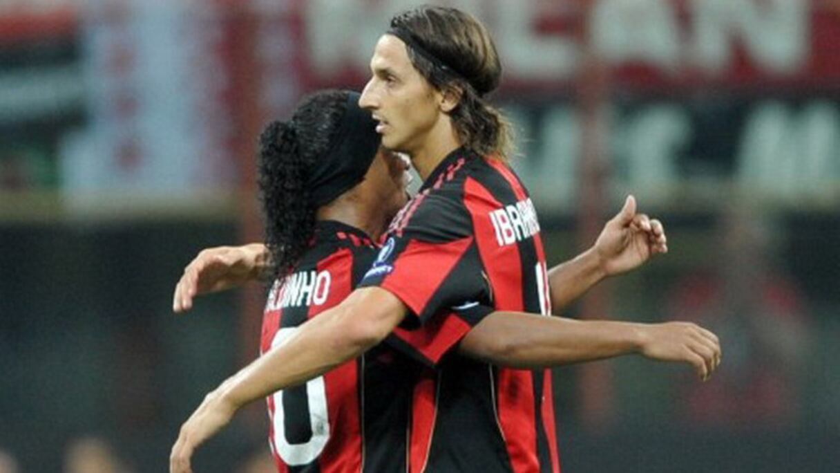 Ibrahimovic avec Ronaldinho à l'AC Milan.