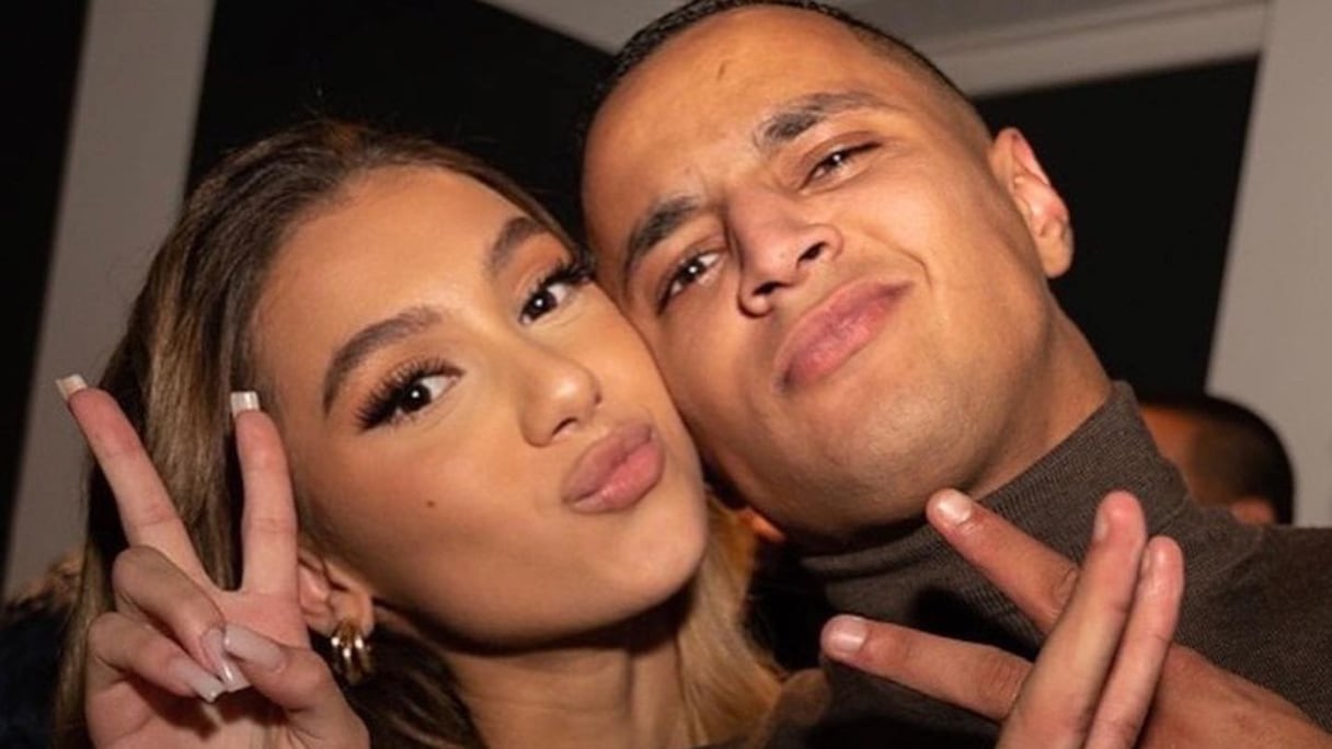 Mohamed Ihattaren et sa femme Yasmine.