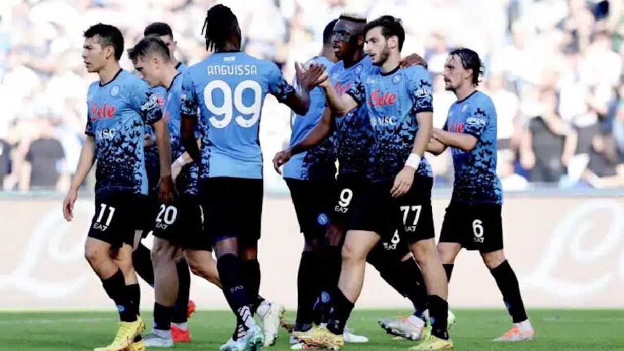 La joie des joueurs de Naples.