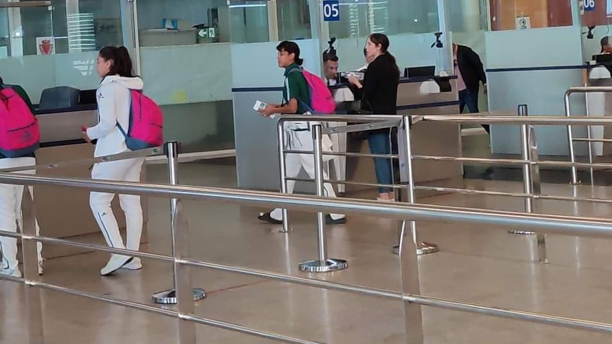 Arrivée de l'équipe féminine algérienne U17 à l'aéroport Oujda-Angad, le jeudi 9 mai 2024.