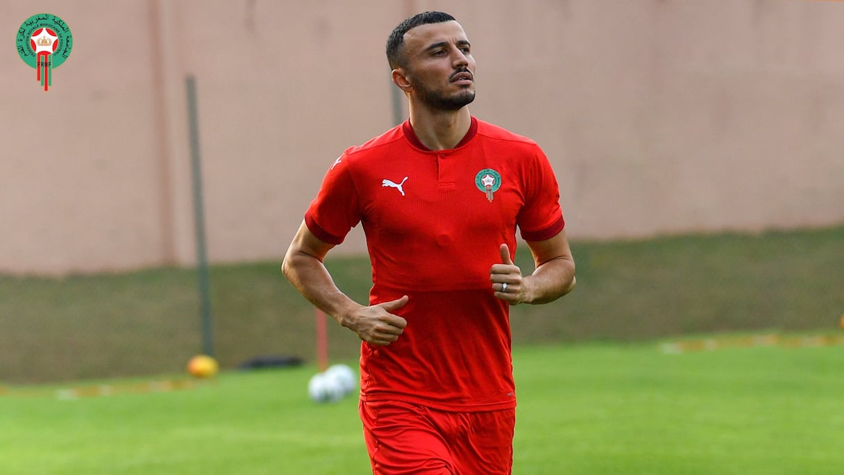 Sofiane Boufal célébrant son but contre le Ghana, lundi 10 janvier 2022.