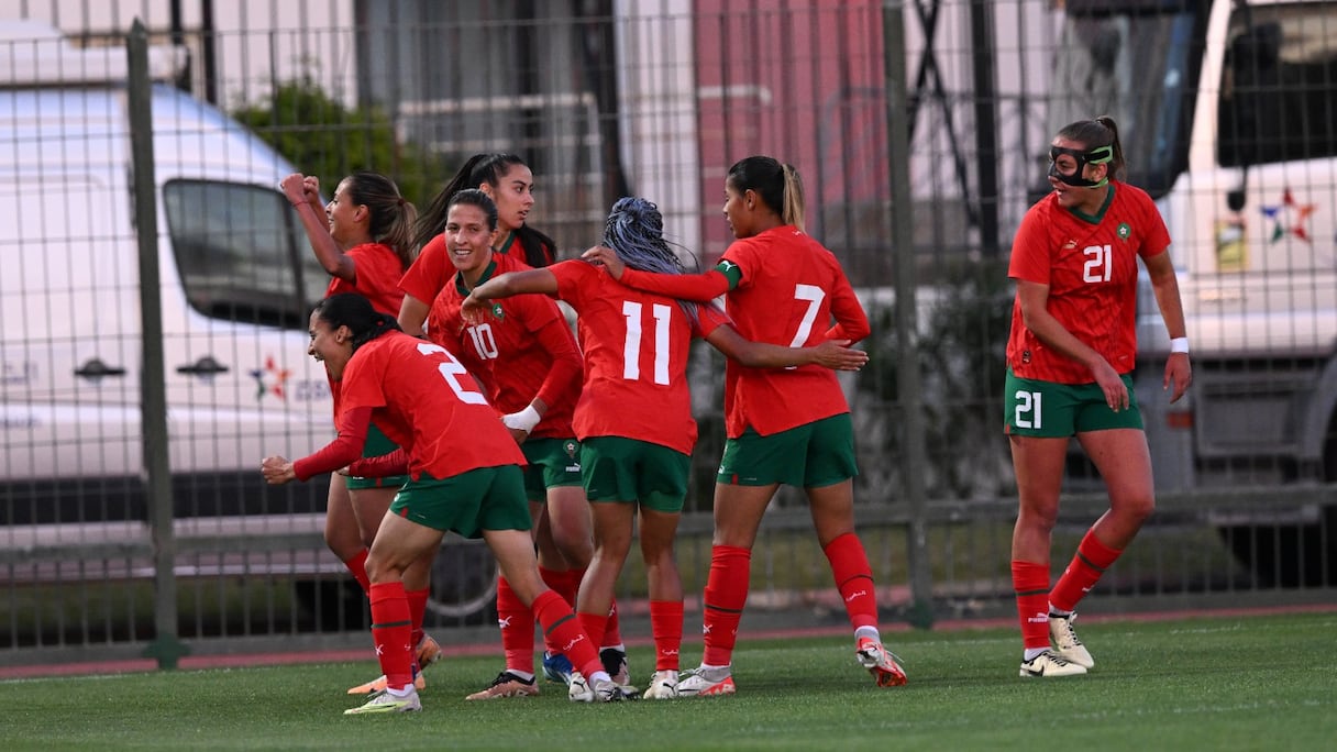 La joie des Lionnes de l'Atlas contre la Tunisie, le mercredi 28 février 2024.