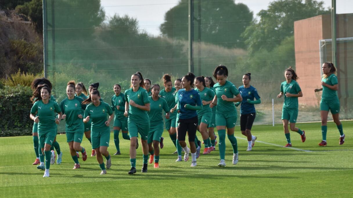 Les Lionnes de l'Atlas lors d'une séance d'entrainement.