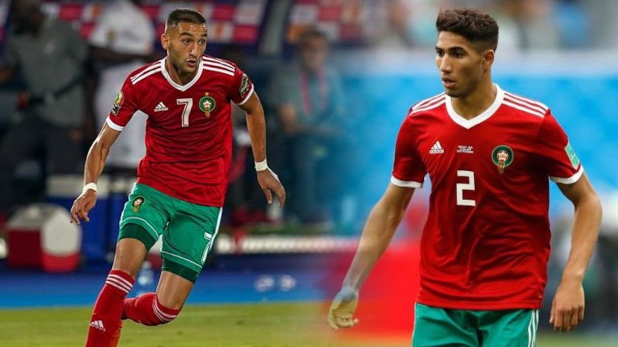 Montage photo de Hakim Ziyech (à gauche) et Achraf Hakimi.