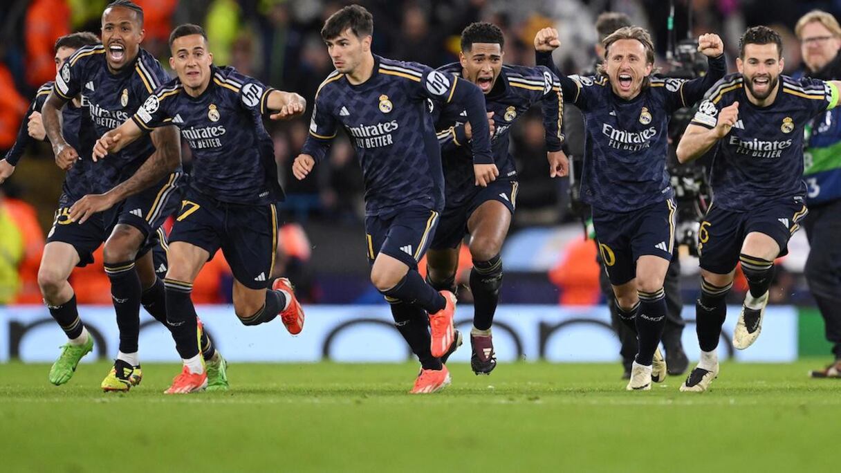 Les joueurs du Real Madrid, avec Brahim Diaz.