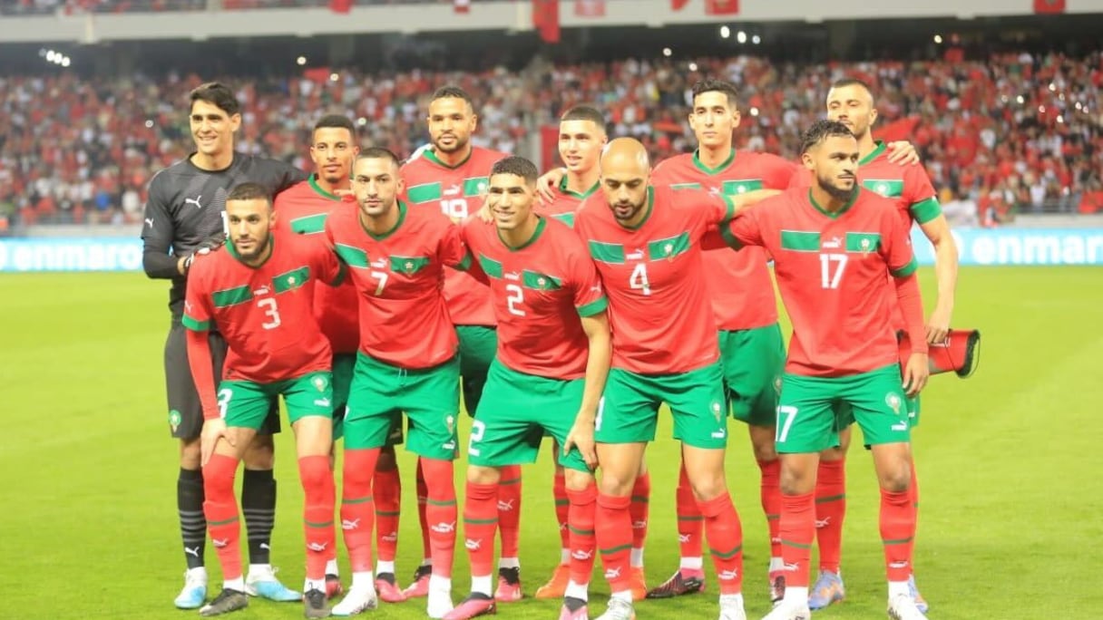 Le onze des Lions de l'Atlas face au Brésil, le samedi 25 mars à Tanger.