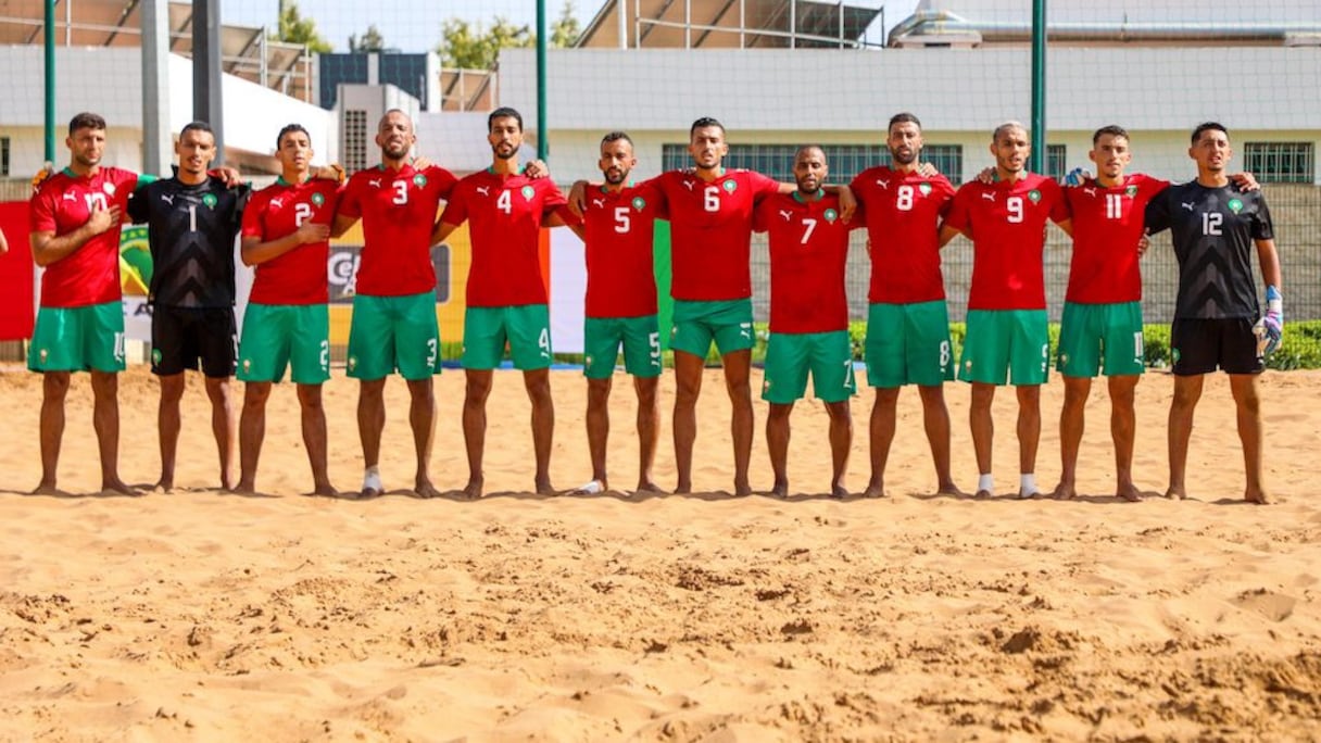 Les Lions de l’Atlas de beach soccer.