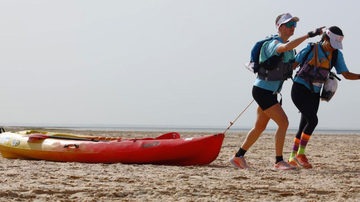 Le duo français Raffi/Pollini lors de la 4ème étape de Sahraouiya 2024