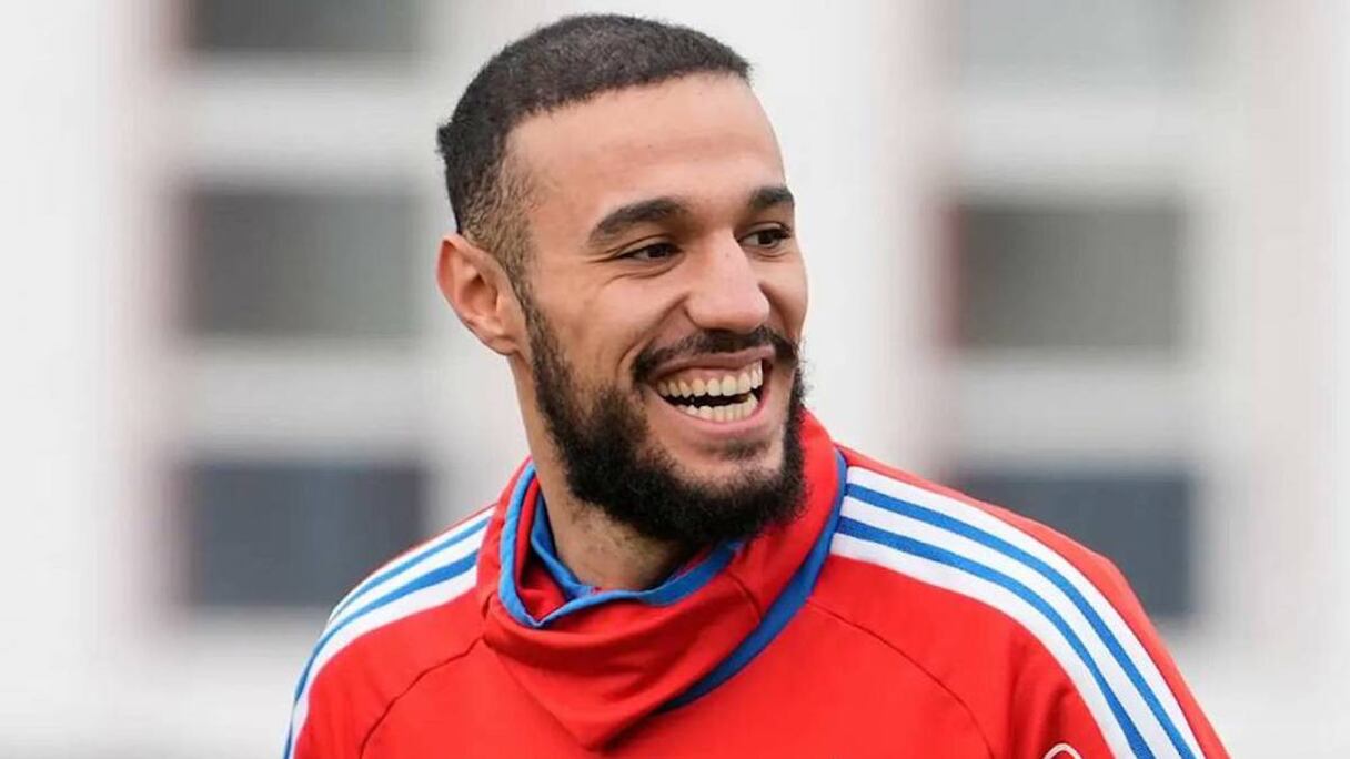 Noussair Mazraoui à l'entrainement du Bayern Munich, le 23 février 2023.