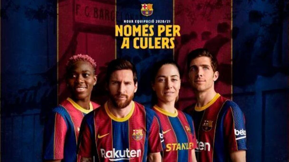 Le maillot du Barça pour la saison 2020-2021.