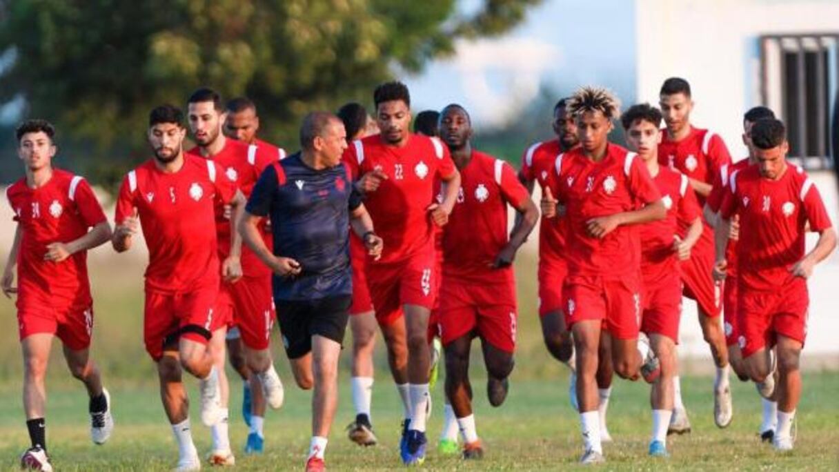 Les joueurs du Wydad lors d'une séance d'entrainement.