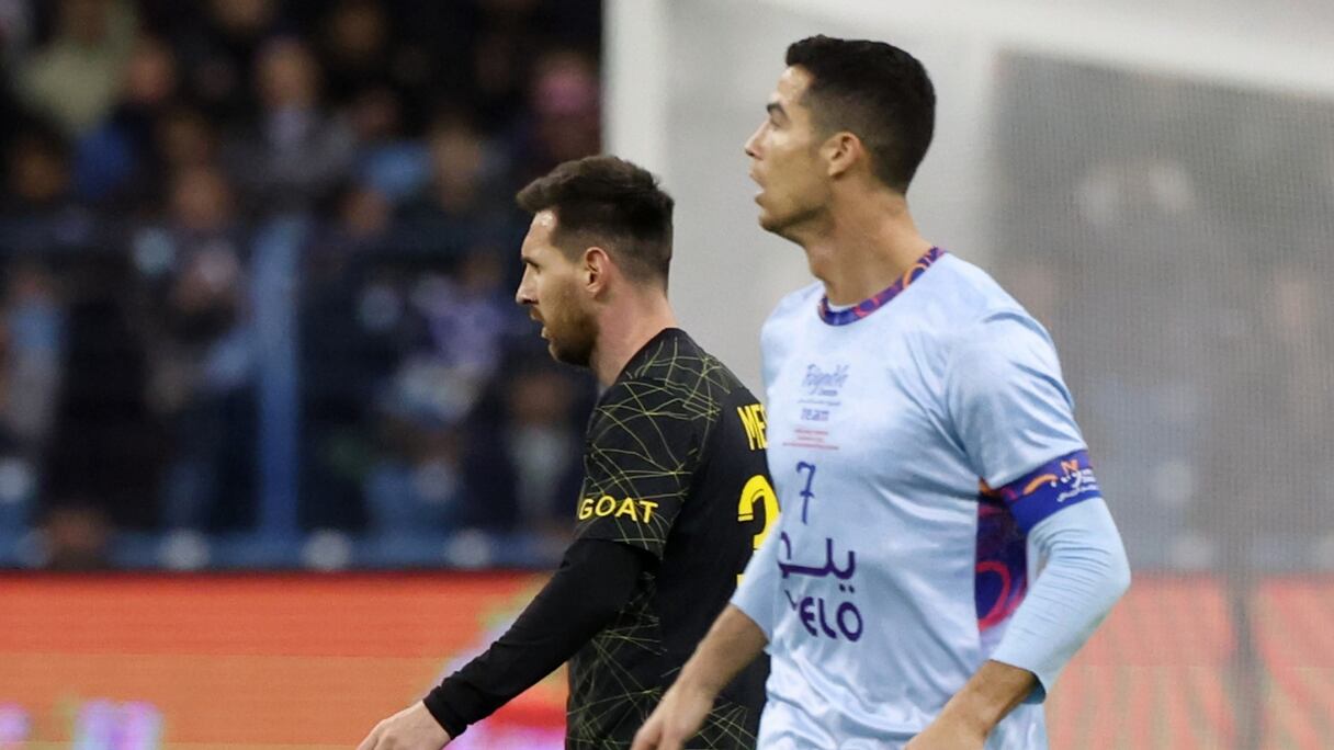 Lionel Messi et Cristiano Ronaldo à Ryad, le jeudi 19 janvier 2023.
