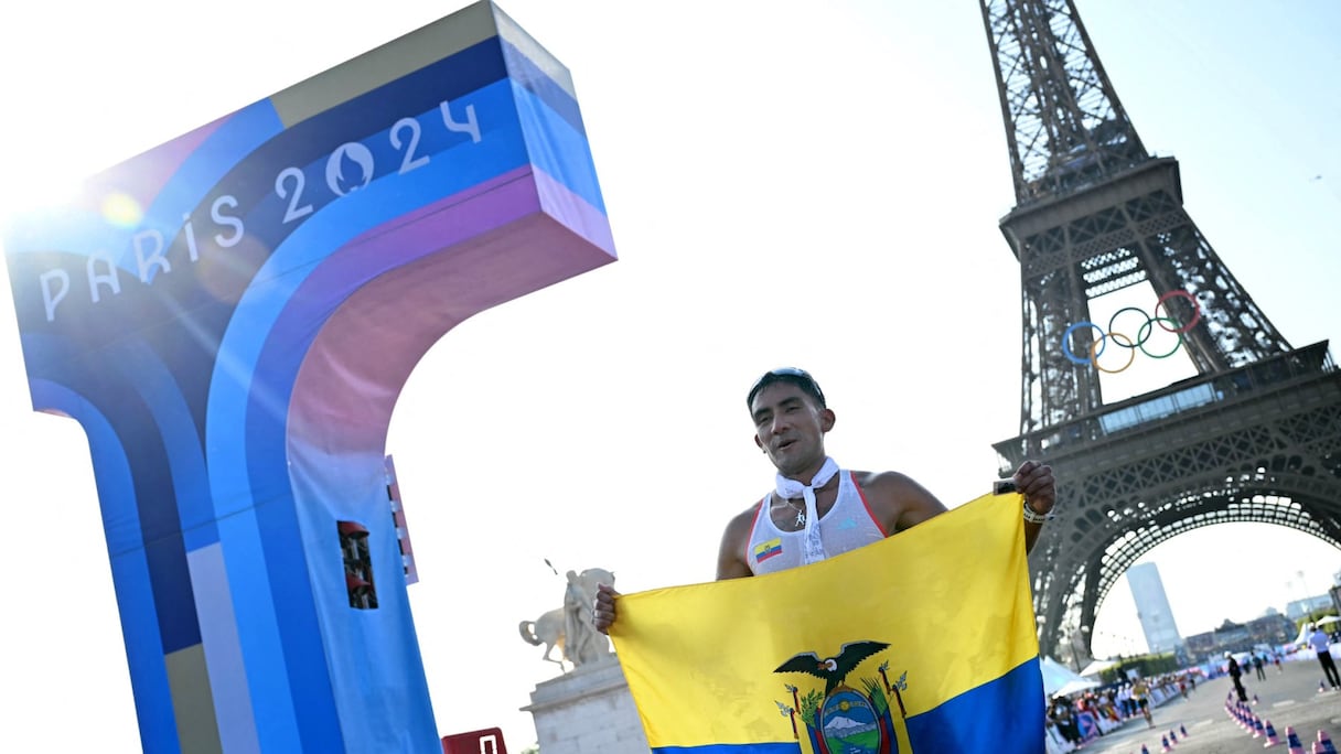 L'Equatorien Brian Daniel Pintado, Vainqueur du 20 Km marche des JO Paris 2024
