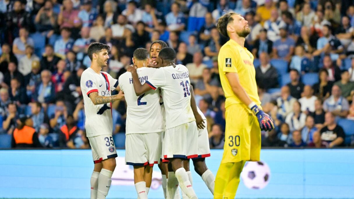 La joie des joueurs de PSG contre Le Havre, le vendredi 16 août 2024