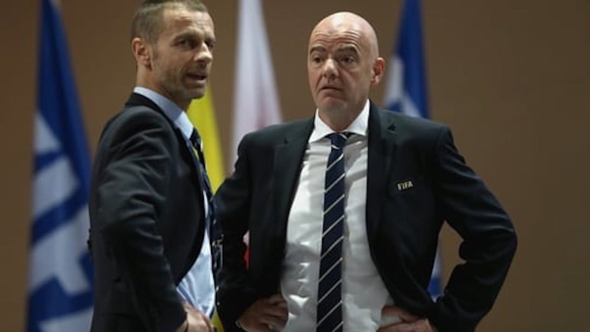 Aleksander Ceferin, président de l’UEFA et Gianni Infantino, président de la FiFA.