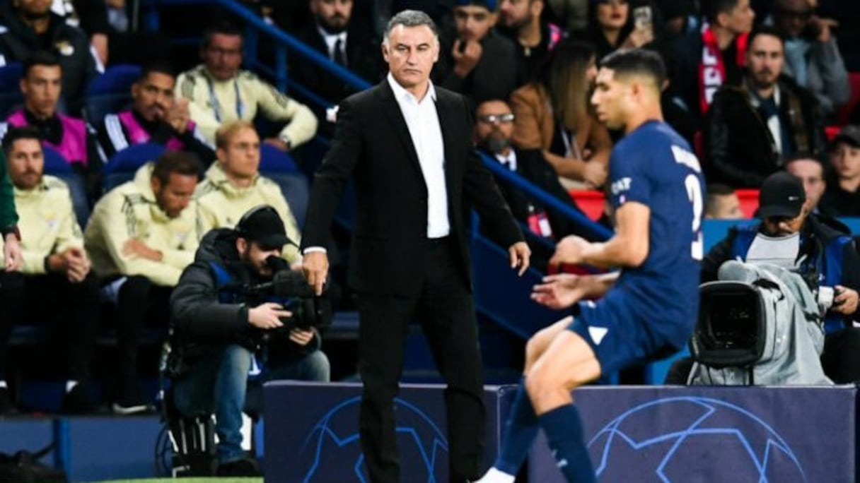 Christophe Galtier et Achraf Hakimi.