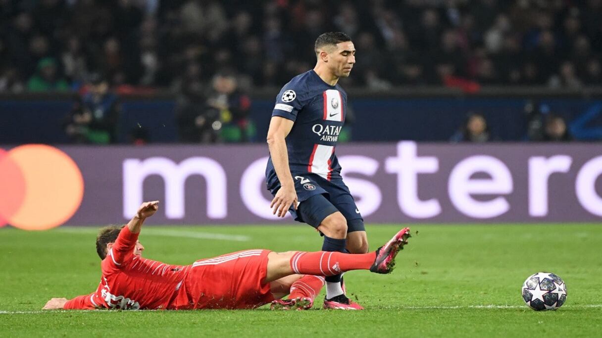 Achraf Hakimi lors du huitième de finale face au Bayern Munich