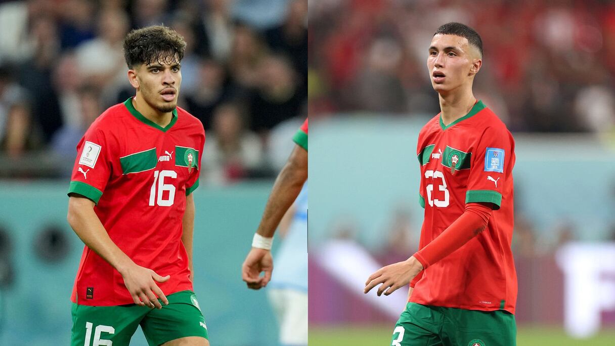 Bilal El Khannouss et Abdessamad Ezzalzouli.