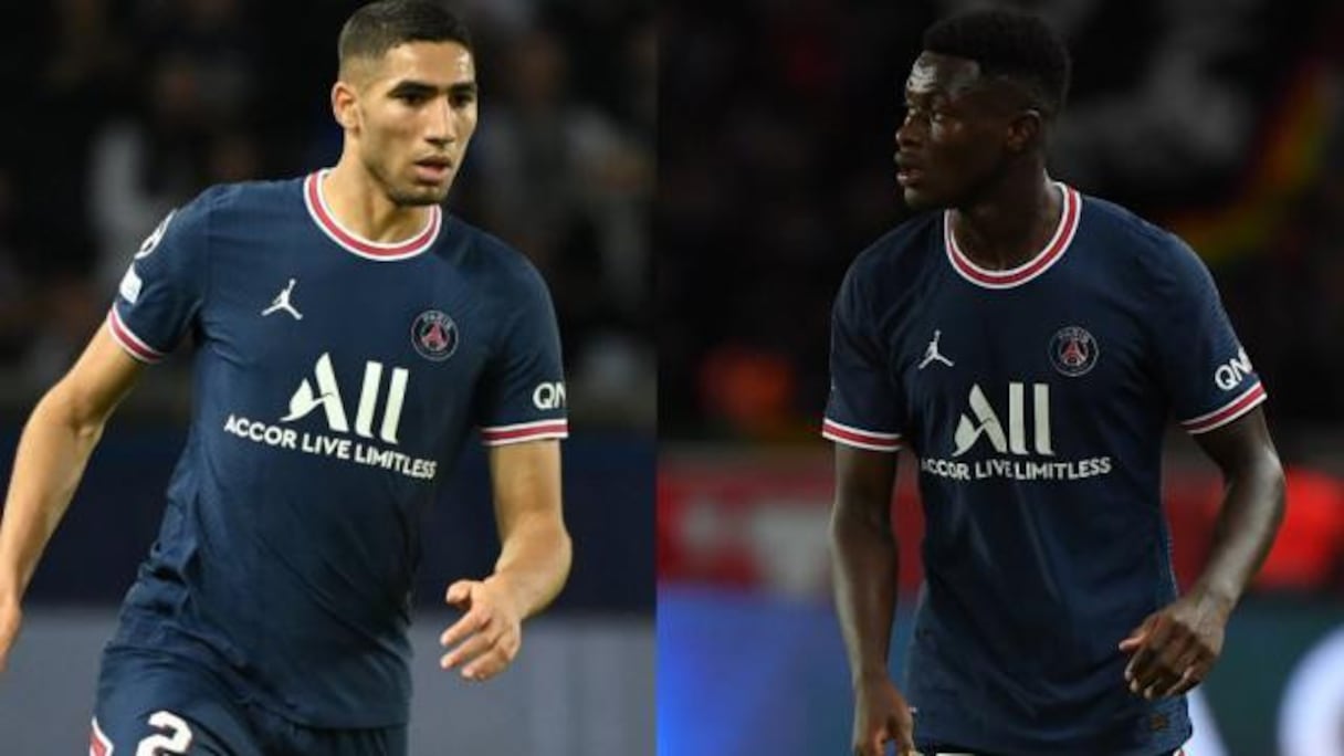 Achraf Hakimi et Nuno Mendes, les deux latéraux du Paris Saint-Germain.