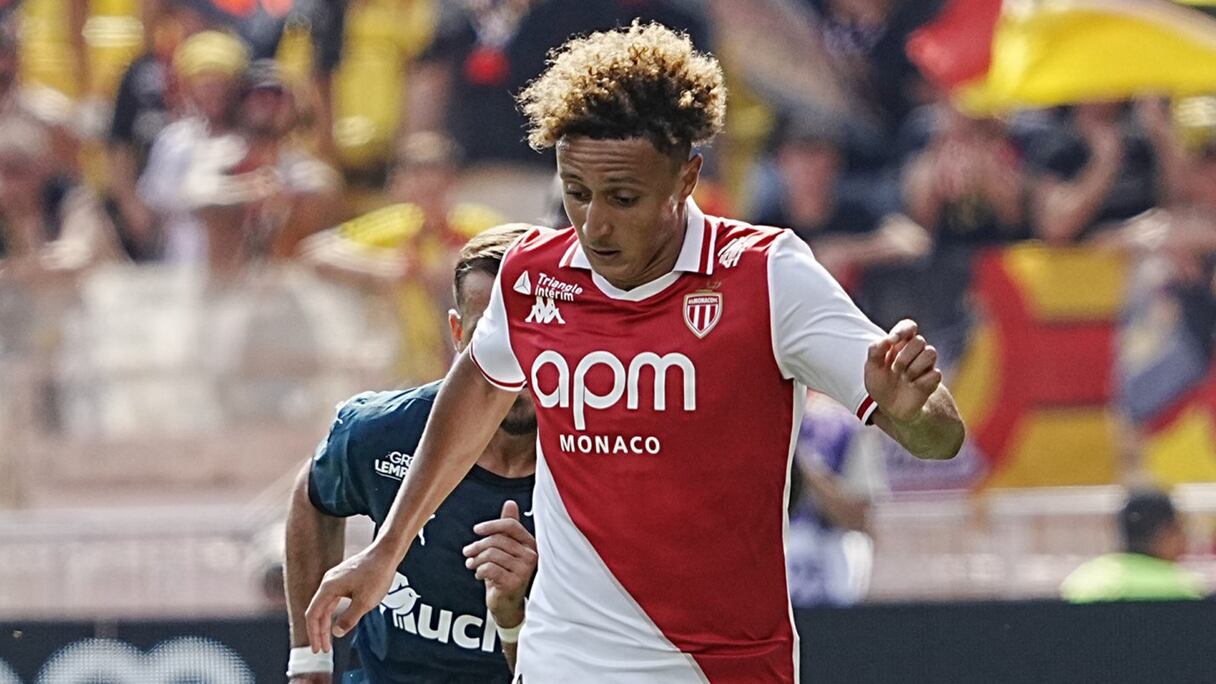 Eliesse Ben Sghir, sous le maillot de l'AS Monaco.