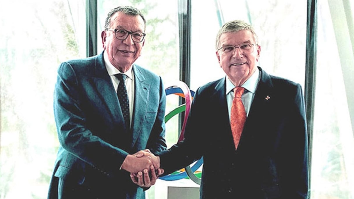 Kamal Lahlou, vice-président du CNOM, et Thomas Bach, président du CIO