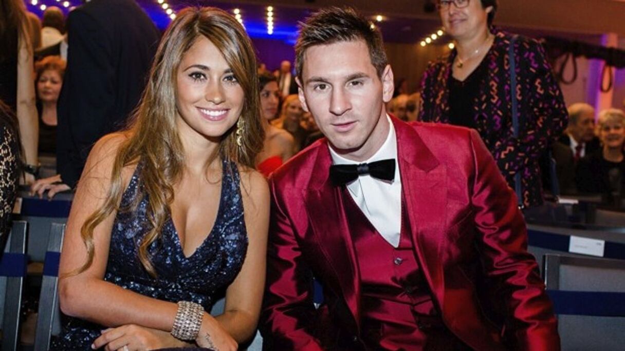 L'Argentin Lionel Messi avec sa femme Antonella Roccuzzo.